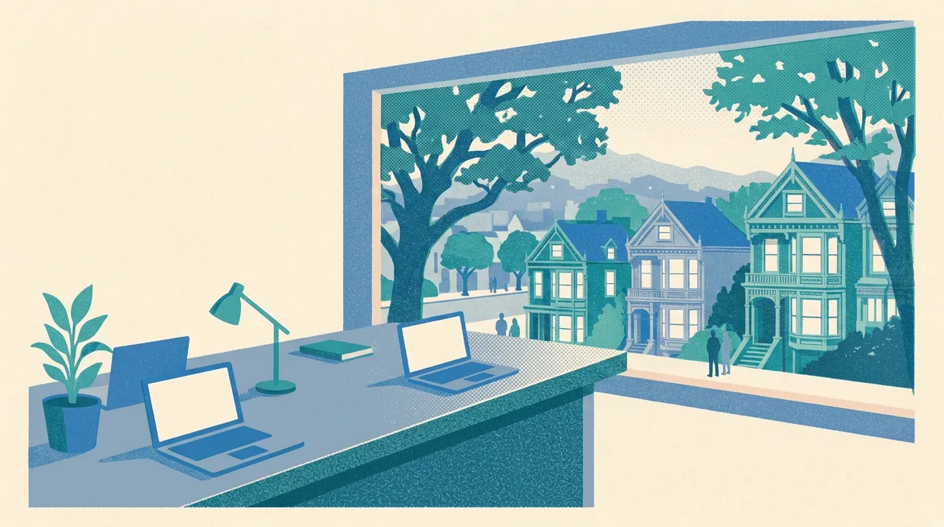 Illustration of coworking spaces in Berkeley