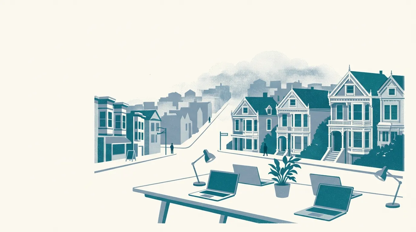 Illustration of coworking spaces in San Francisco