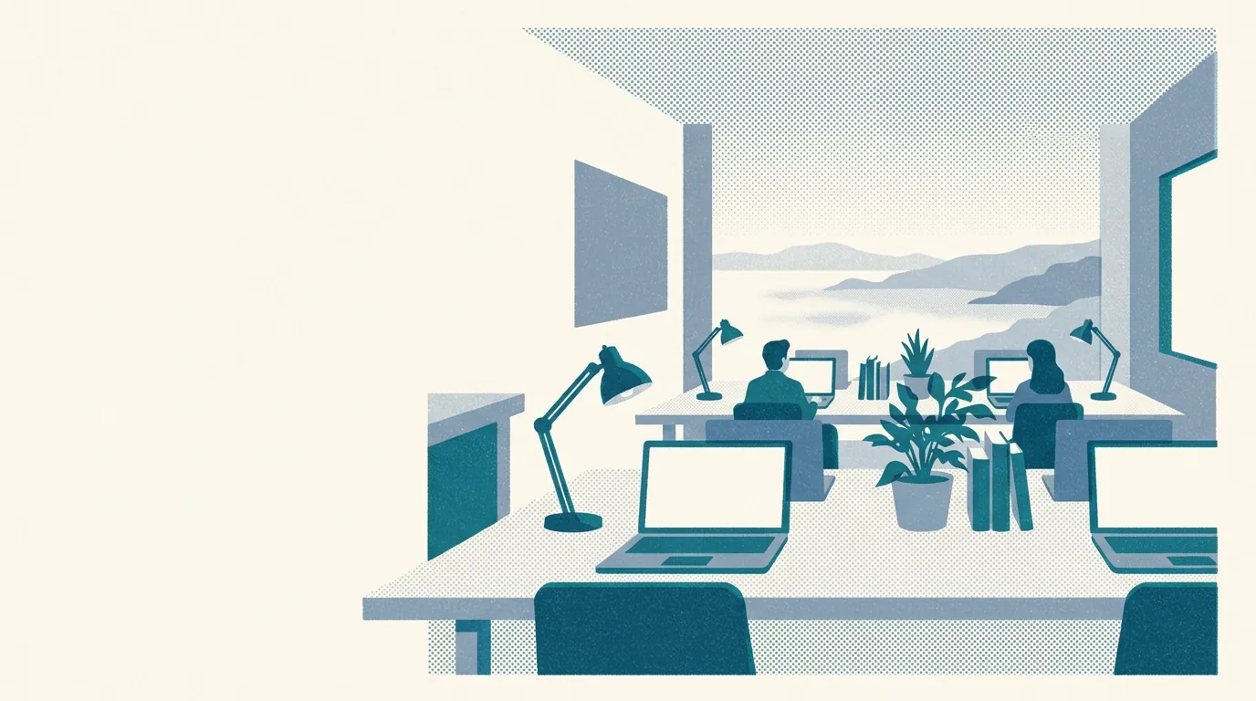 Illustration of coworking spaces in the Bay Area