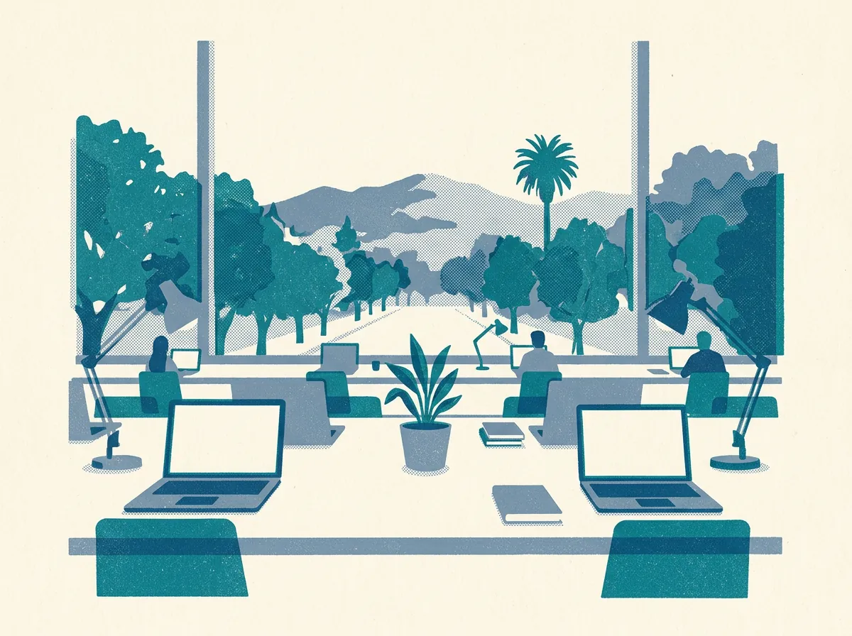 Illustration of coworking spaces in Berkeley