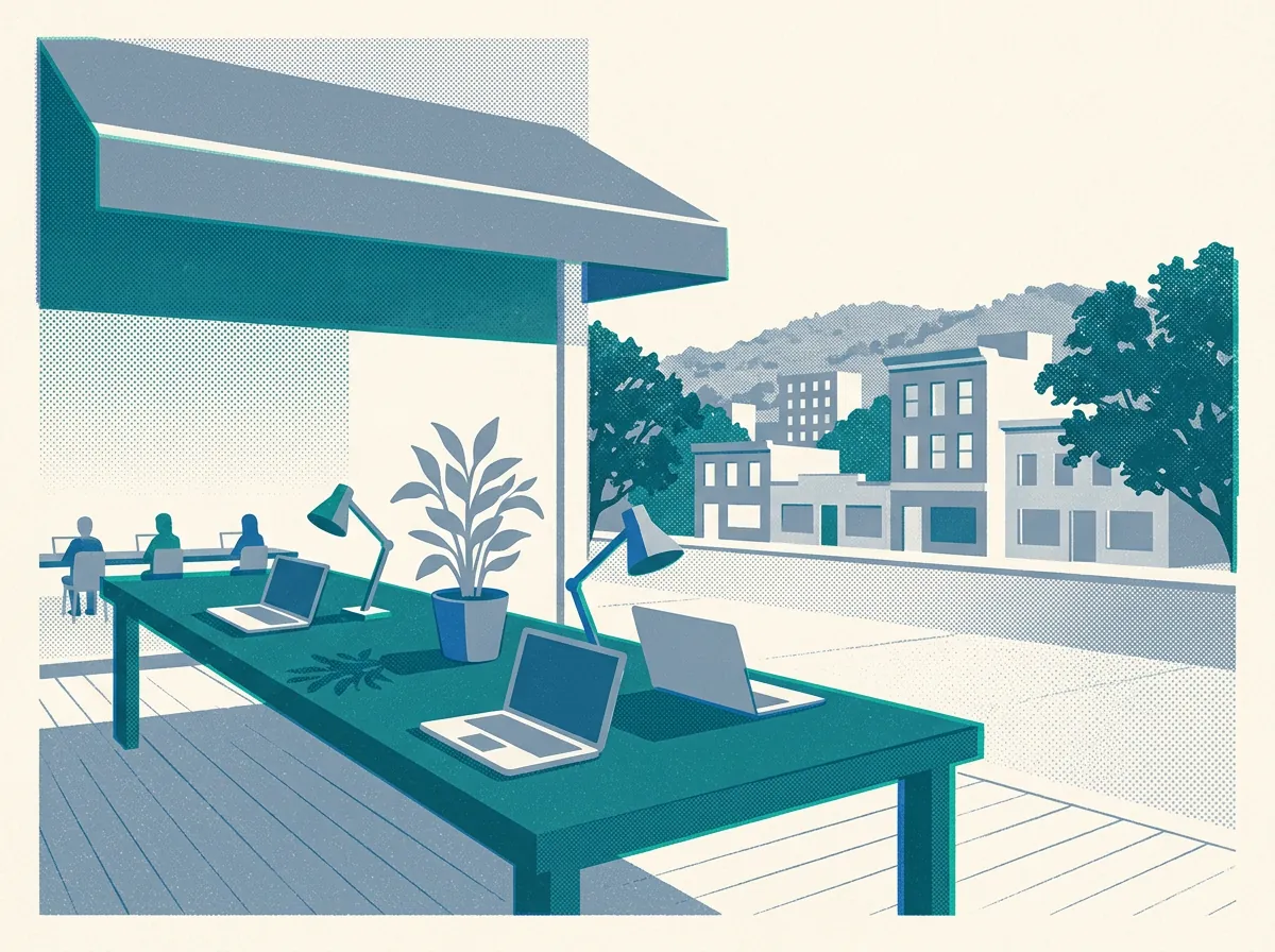 Illustration of coworking spaces in Oakland