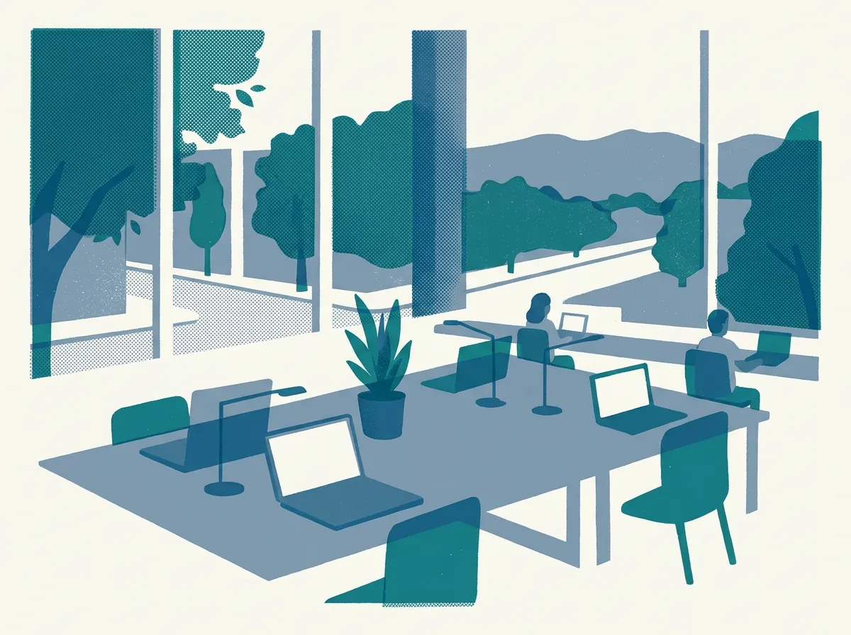 Illustration of coworking spaces in Berkeley