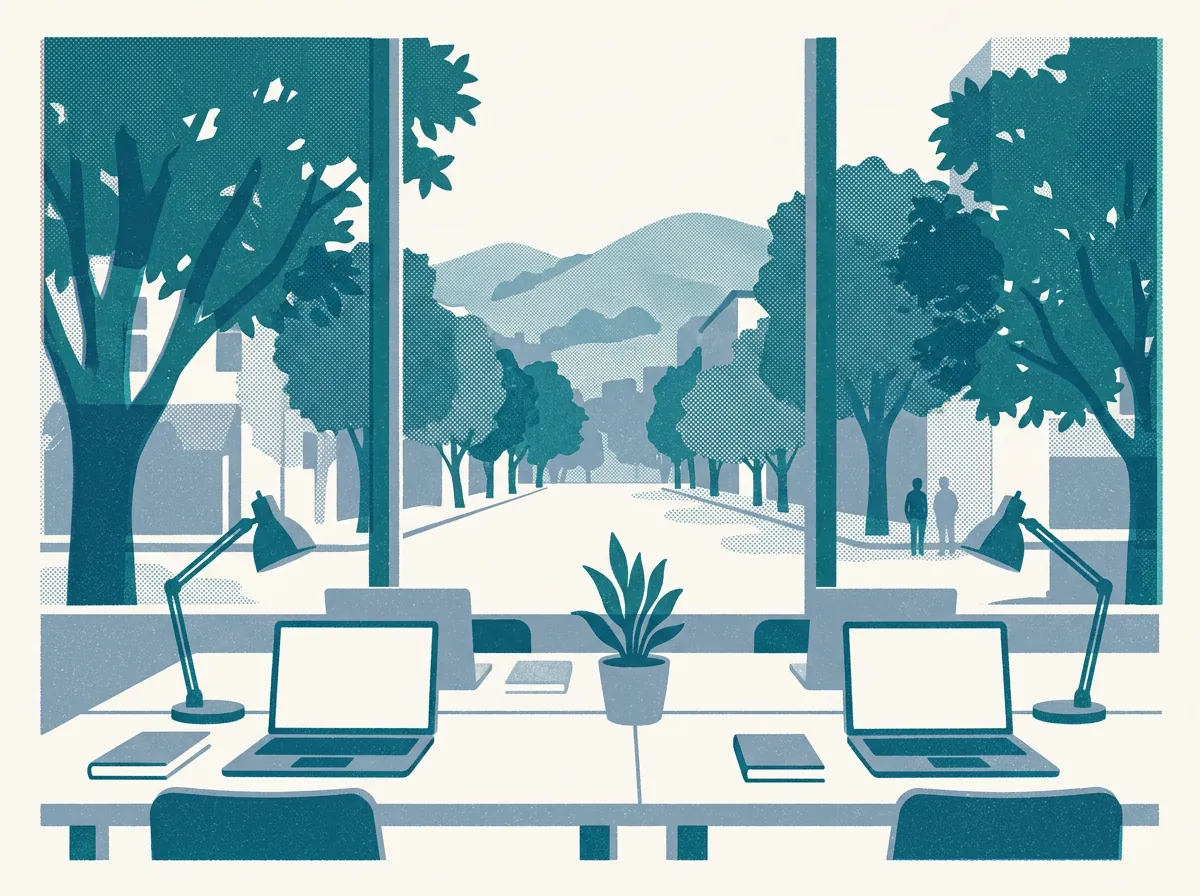 Illustration of coworking spaces in Berkeley